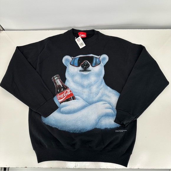 Coca Cola Sweaters - NEW Coca Cola Vintage Polar Bear Black Crewneck Sweater XL Womens